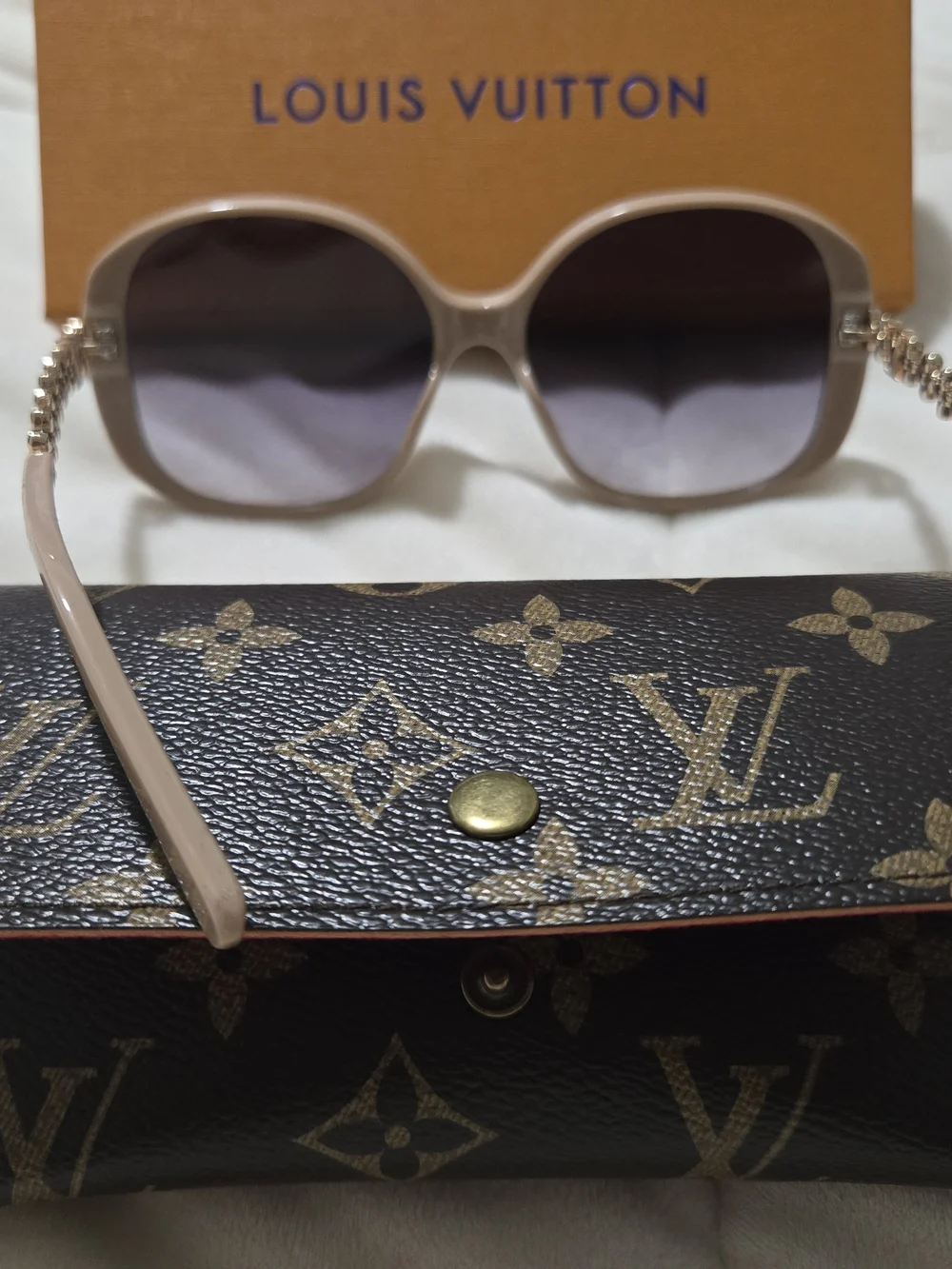 Louis Vuitton Pink Floral-Trim Sunglasses